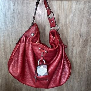 Pre-Owned Leather Crimson Juicy Couture Hobo Bag